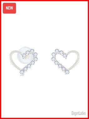 10k Gold Lab Grown Diamond Heart Stud Earrings Fine Jewelry Gift